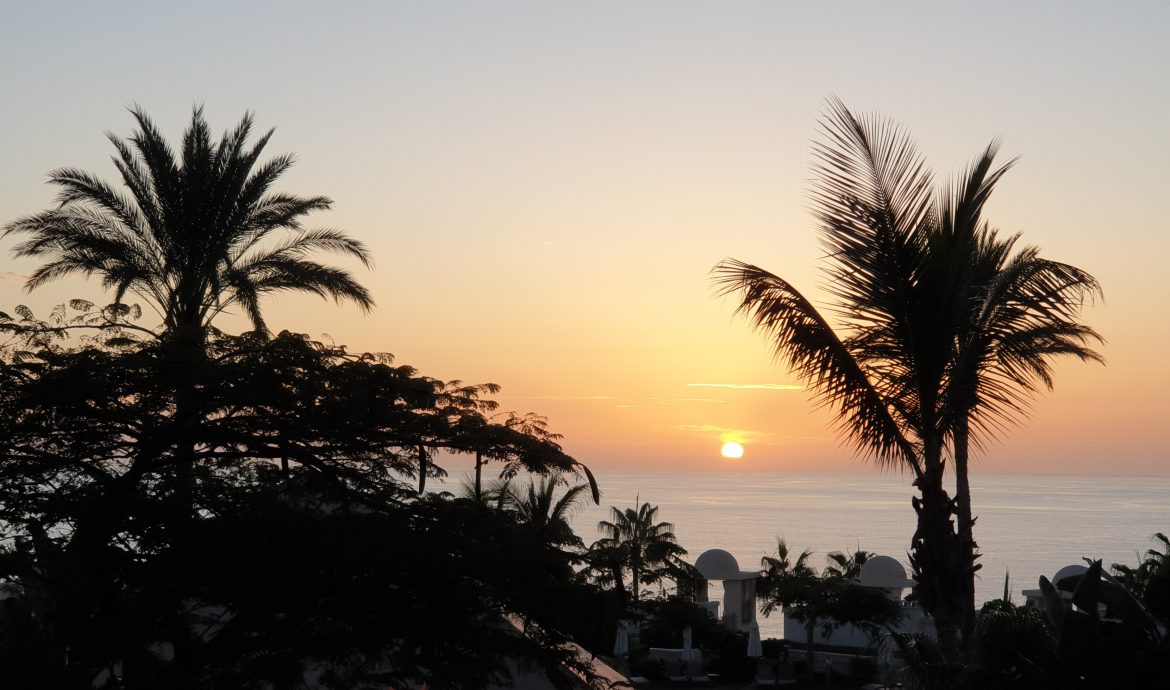 Watching the sun set in Tenerife